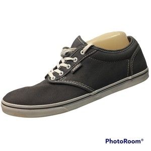 VANS Canvas Sneakers Sz 8.5 Gray Casual Low Atwood Slip On